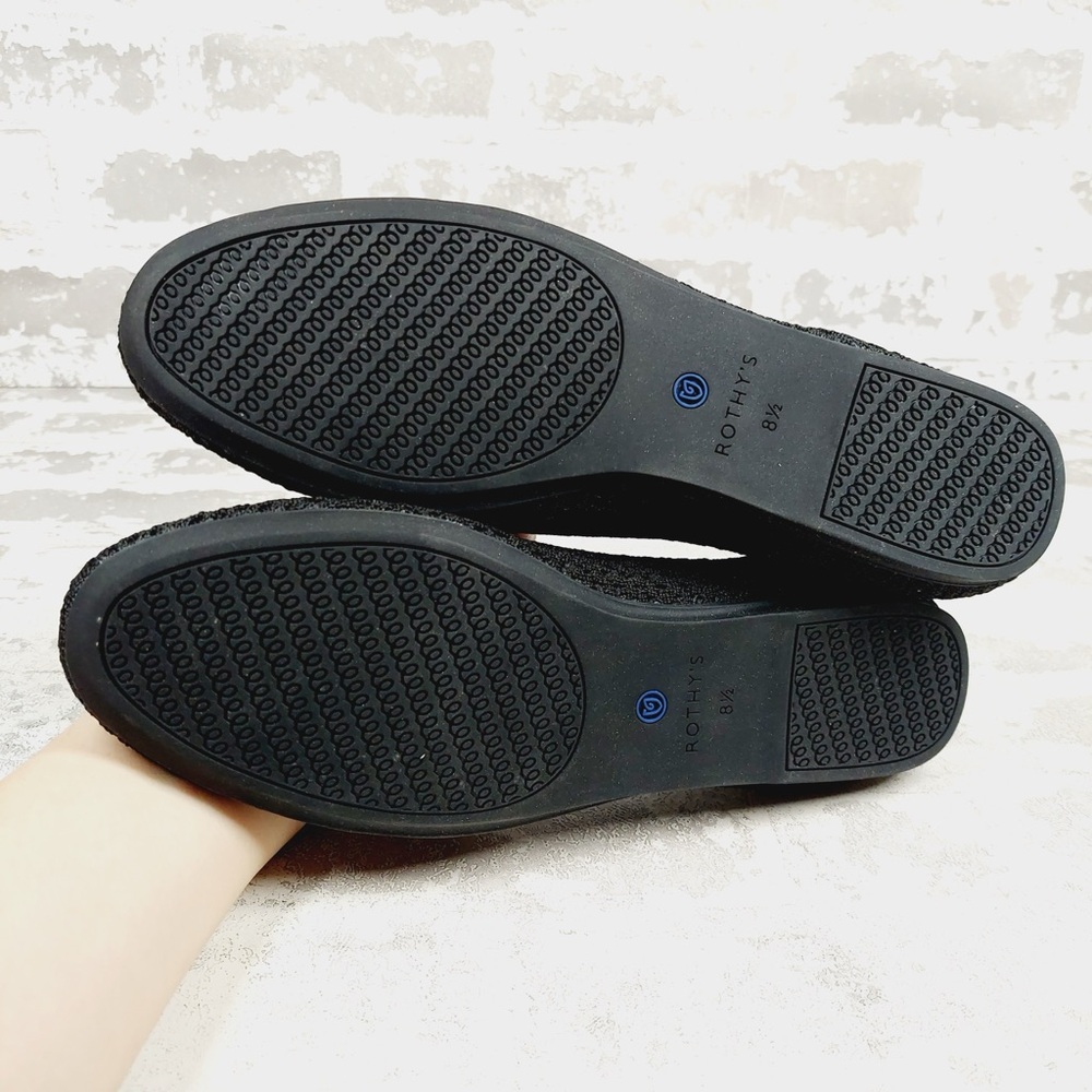 NEW Rothy's The Flat Black Knit Round Toe Slip On Loafers C329 - Picture 6 of 8